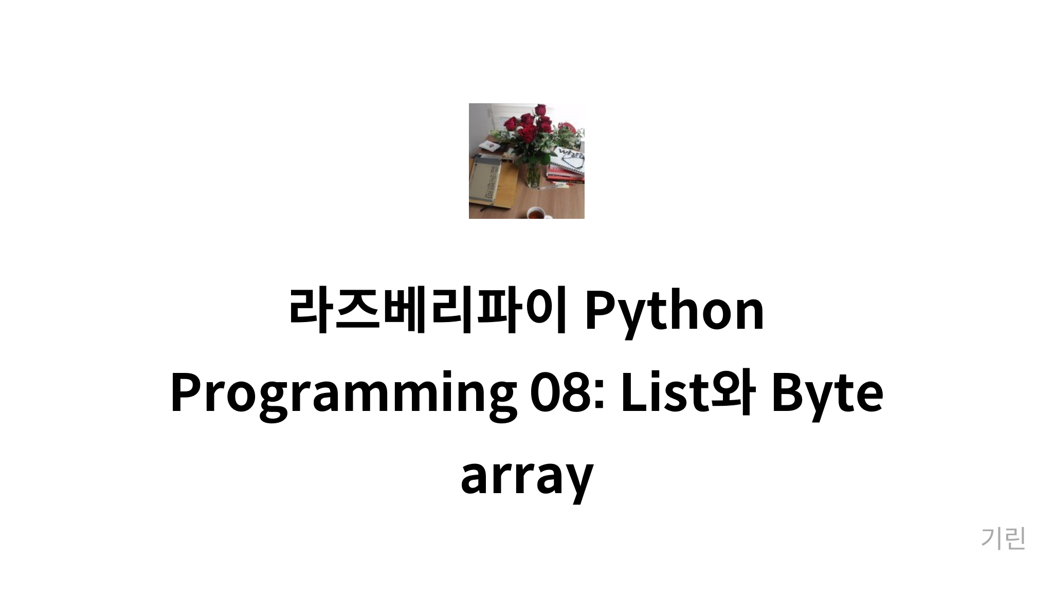 라즈베리파이 Python Programming 08: List와 Byte array - mysetting